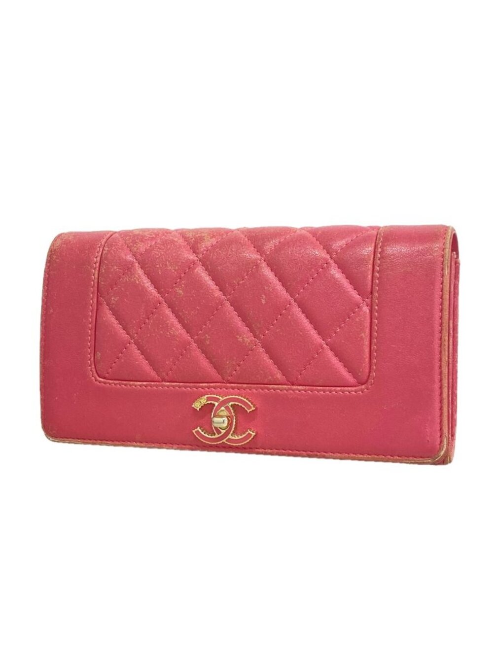 Chanel Wallet Mademoiselle Lambskin Pink Gold